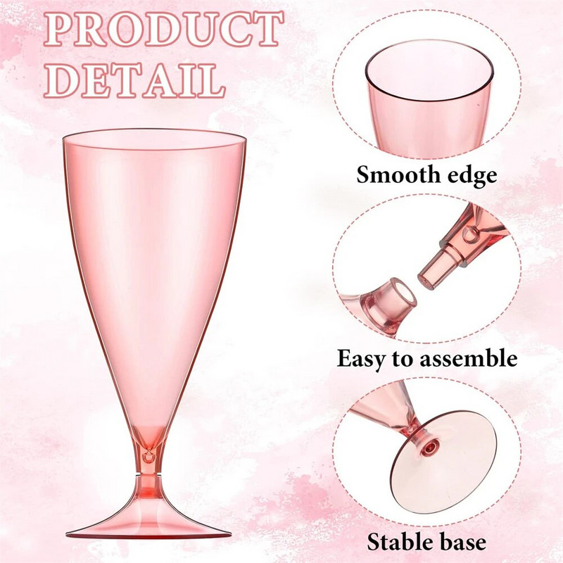 6 vnt skaidraus vyno taurės kieto plastiko daugkartinio naudojimo stiklinių rinkiniai, skirti lauko kelionėms stovyklavimui ant grotelių kasdieniams vakarėliams kokteilių puodeliai