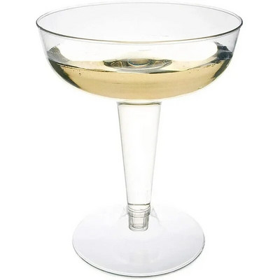 Plastične čaše za šampanjac, jednokratne, plastične čaše za šampanjac za zabave, svjetlucava čaša, 130 ml, 45 kom