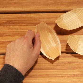 50 τμχ Βάρκες σερβιρίσματος ξύλου μιας χρήσης Πιάτα Δίσκοι Βάρκα από ξύλο σούσι μίας χρήσης Προμήθειες για πάρτι σερβιρίσματος με σκάφος από φυσικό ξύλο πεύκου