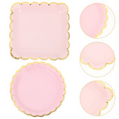 20 komada kalupa za tortu, ružičasti kvadratni papirnati tanjur Posuđe za zabavu Skupljanje hrane Domaćinski festival Večera