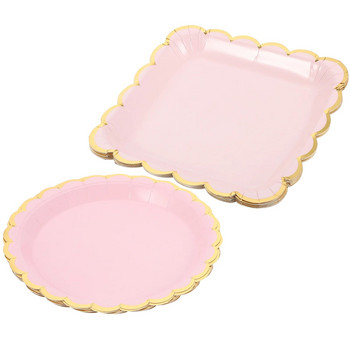 20 бр. форма за торта, розова квадратна хартиена чиния, парти, сервизи, събиране на храна, домакински фестивал, вечеря