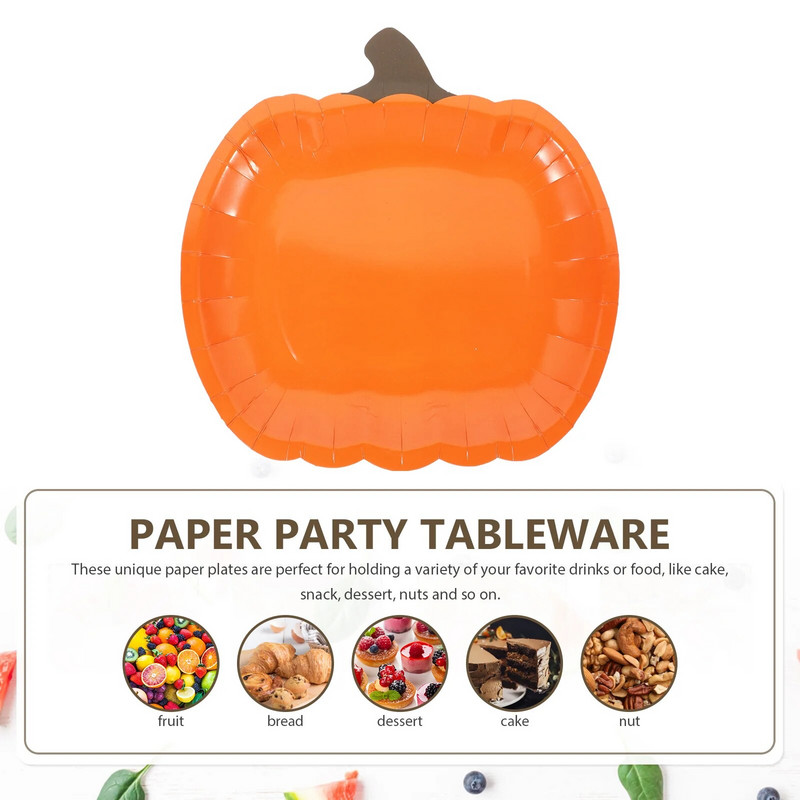 10/20/30 tk Ühekordsed kõrvitsa pabertaldrikud suupistekoogid magustoidud Halloweeni peo lauanõud kaunistustarbed