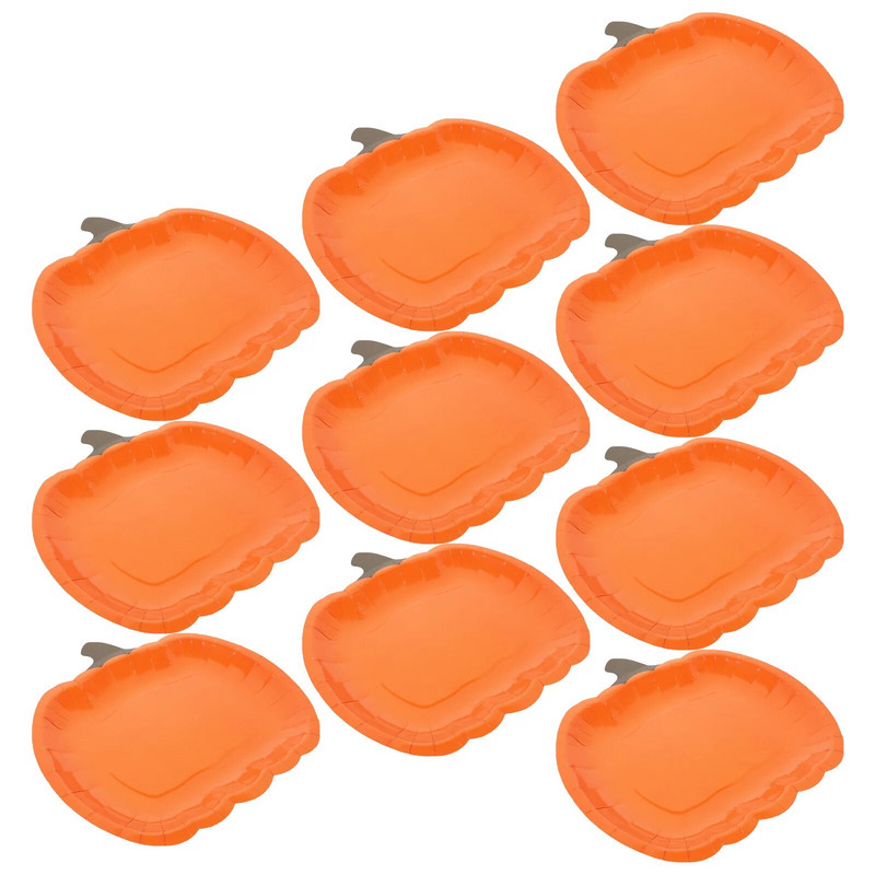 10/20/30 tk Ühekordsed kõrvitsa pabertaldrikud suupistekoogid magustoidud Halloweeni peo lauanõud kaunistustarbed