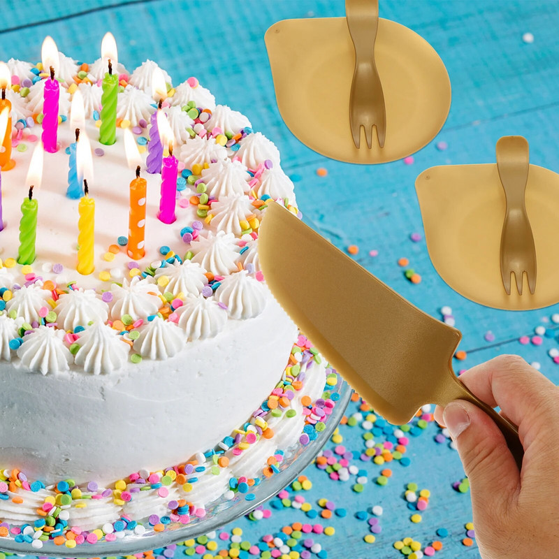 2 τσάντες αναλώσιμα προμήθειες για πάρτι Flatware Επετειακά μαχαιροπίρουνα Πλαστικό πιάτο γενεθλίων