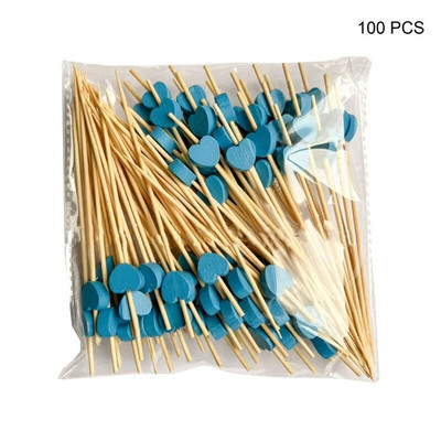 100 de bucăți Pick Desert Bufet Salată de fructe Furculiță Brioșă Cocktail de Legume Scobitori Material în formă de inimă