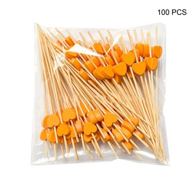 100 de bucăți Pick Desert Bufet Salată de fructe Furculiță Brioșă Cocktail de Legume Scobitori Material în formă de inimă