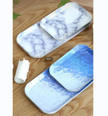 10 tk ühekordselt kasutatavad pabertaldrikud majapidamises kasutatavad marmorist paberist koogipabertaldrik Premium magustoidu puuviljataldrik peo grillitarbed