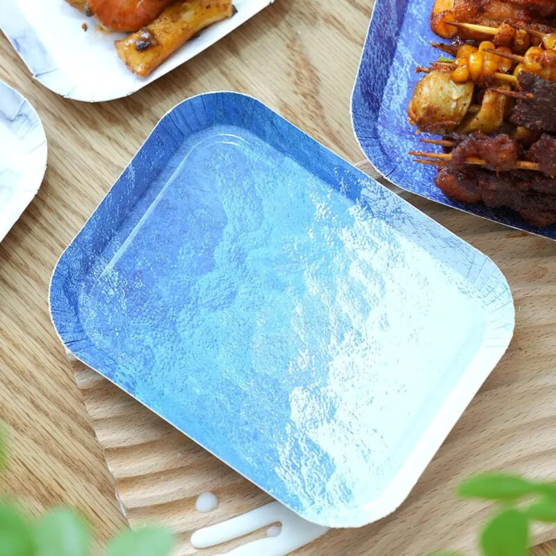 10 tk ühekordselt kasutatavad pabertaldrikud majapidamises kasutatavad marmorist paberist koogipabertaldrik Premium magustoidu puuviljataldrik peo grillitarbed