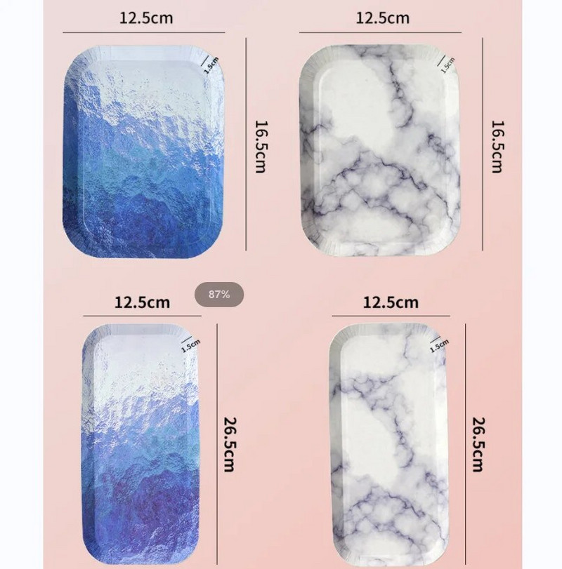 10 tk ühekordselt kasutatavad pabertaldrikud majapidamises kasutatavad marmorist paberist koogipabertaldrik Premium magustoidu puuviljataldrik peo grillitarbed