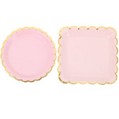 Rožinės kvadratinės popierinės lėkštės festivalis Maisto vakarėlis Vakarienės reikmenys Vienkartinės lėkštės Vaisių stalo reikmenys Šventiniai stalo reikmenys