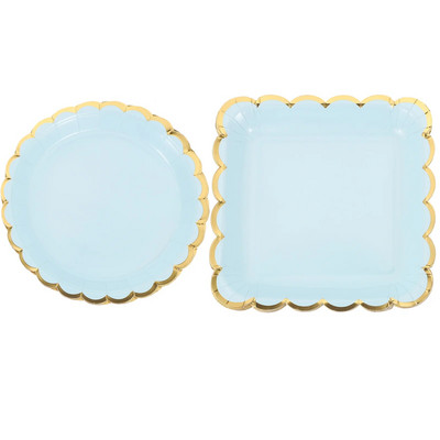 Rožinės kvadratinės popierinės lėkštės festivalis Maisto vakarėlis Vakarienės reikmenys Vienkartinės lėkštės Vaisių stalo reikmenys Šventiniai stalo reikmenys