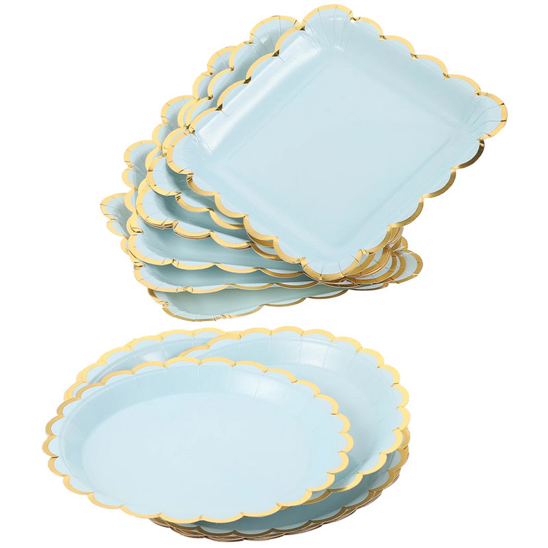 Rožinės kvadratinės popierinės lėkštės festivalis Maisto vakarėlis Vakarienės reikmenys Vienkartinės lėkštės Vaisių stalo reikmenys Šventiniai stalo reikmenys