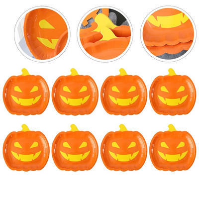 10/20/30 tk Ühekordsed kõrvitsa pabertaldrikud suupistekoogid magustoidud Halloweeni peo lauanõud kaunistustarbed