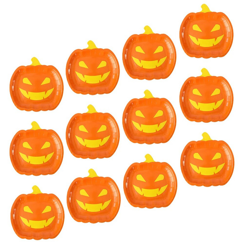 10/20/30 tk Ühekordsed kõrvitsa pabertaldrikud suupistekoogid magustoidud Halloweeni peo lauanõud kaunistustarbed