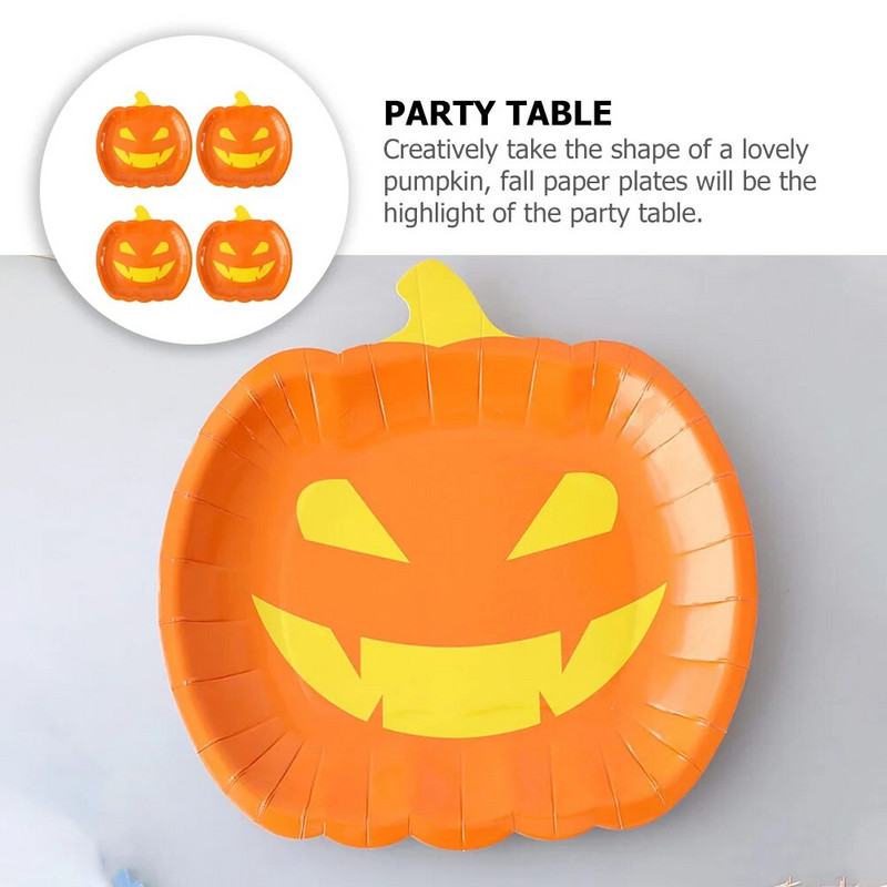 10/20/30 tk Ühekordsed kõrvitsa pabertaldrikud suupistekoogid magustoidud Halloweeni peo lauanõud kaunistustarbed