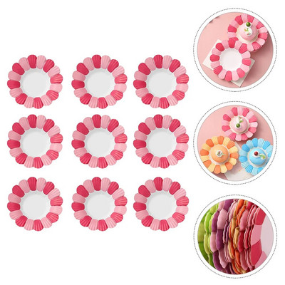 50 vnt Kalėdų pyrago padėklas Vaikų stalo įrankiai Žiedlapių raštai Popierinė lėkštė vienkartinė