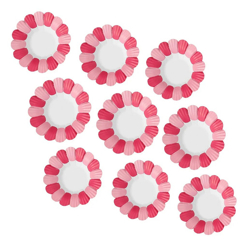 50 vnt Kalėdų pyrago padėklas Vaikų stalo įrankiai Žiedlapių raštai Popierinė lėkštė vienkartinė