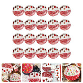 20 τμχ χάρτινα πιάτα Snowflake Χριστουγεννιάτικα μαχαιροπίρουνα μιας χρήσης στρογγυλά τυπογραφικά επιτραπέζια σκεύη Χριστουγεννιάτικες θήκες