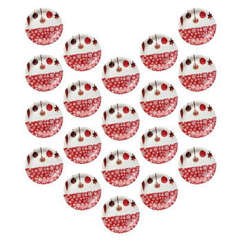 20 бр. Хартиени чинии Снежинка Коледни прибори за еднократна употреба Кръгли печатни прибори за хранене Коледни тави