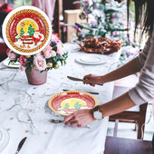 12 vnt stalo reikmenų vienkartinis karštas štampavimo padėklas Kalėdų popierinės lėkštės Indai Vakarėlis Desertai