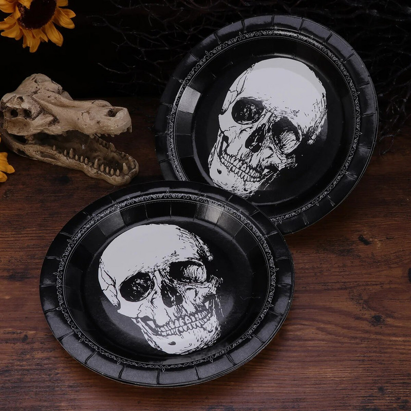 20 tk Sööginõud karnevalipeo tarvikud Ühekordsed lauanõud Rõivad Halloweeni taldrikud