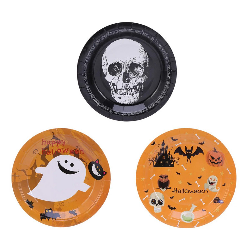 20 tk Sööginõud karnevalipeo tarvikud Ühekordsed lauanõud Rõivad Halloweeni taldrikud