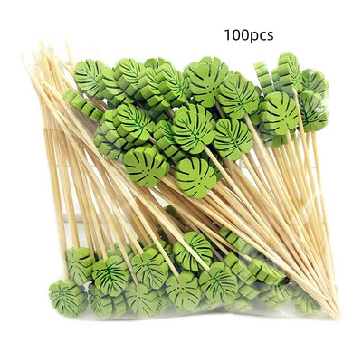 100 tk bambusest vardad 12 cm peened puuviljade magustoidupulgad Rootsi laua kookide kujundus Pulmapeo lauanõud koogikaunistus