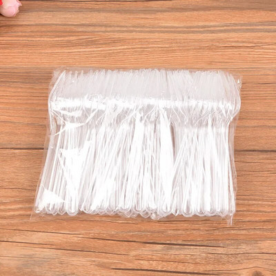 100/50 tükki mini plastiklusikas Ühekordsed sööginõud lusikad tarretisejäätise magustoidu jaoks ühekordselt kasutatav plastiklusikas supilusikas