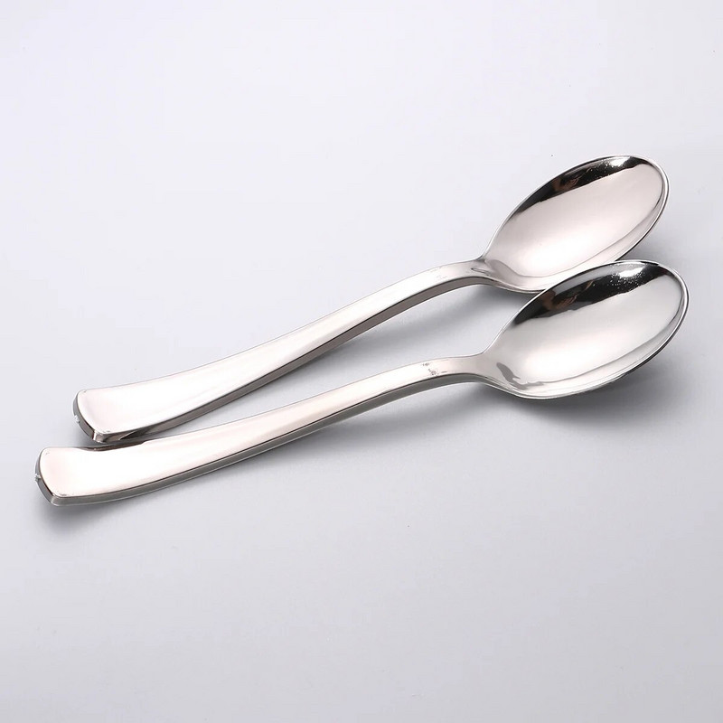 36 τμχ Πλαστικό κουτάλι μιας χρήσης Πτυσσόμενα κουτάλια γενεθλίων Επιδόρπιο για κοκτέιλ ασημικά