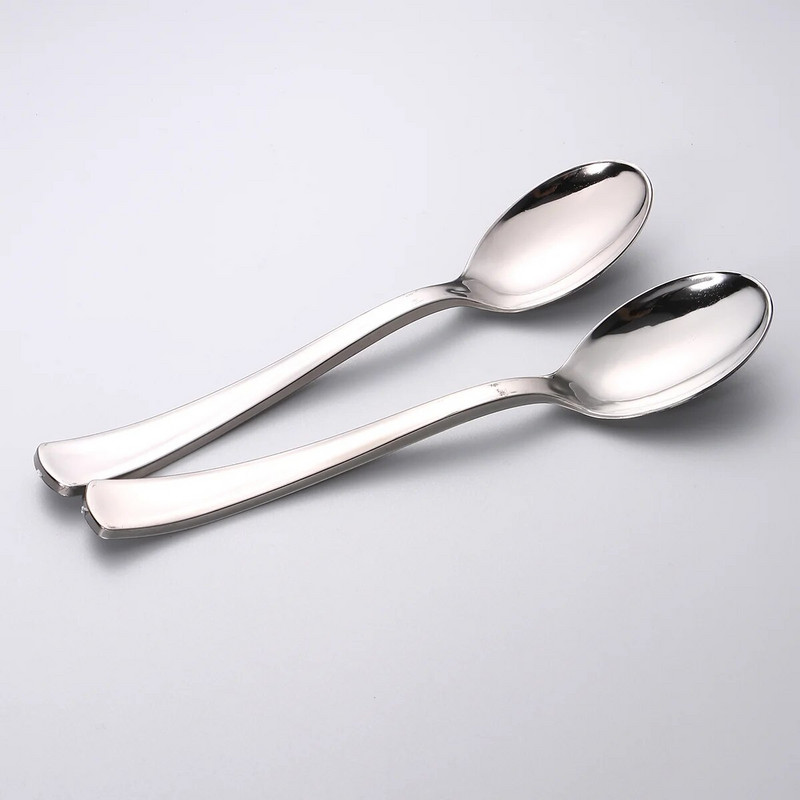 36 τμχ Πλαστικό κουτάλι μιας χρήσης Πτυσσόμενα κουτάλια γενεθλίων Επιδόρπιο για κοκτέιλ ασημικά