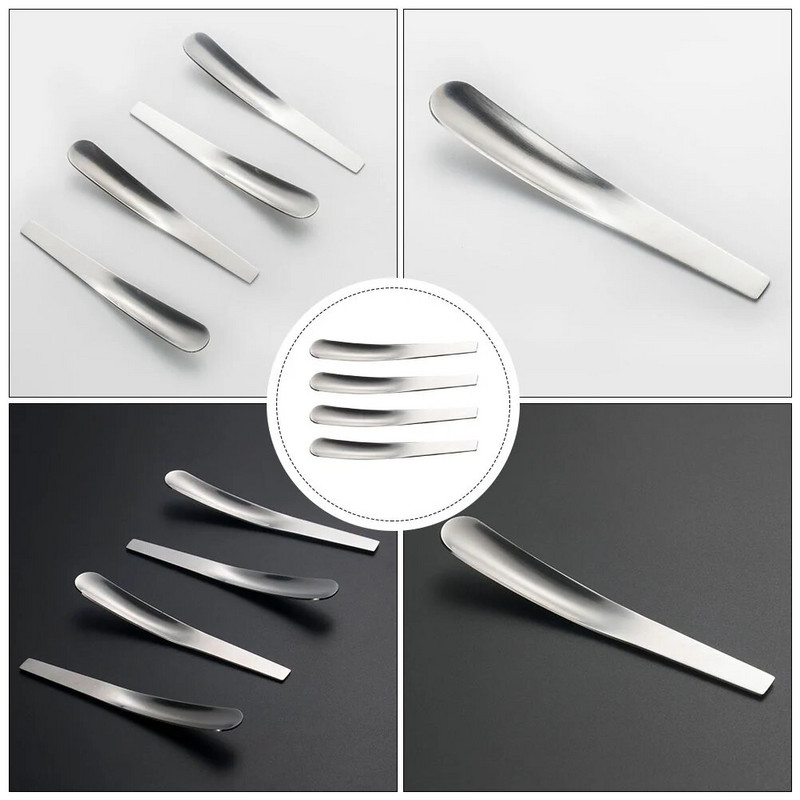 Rozsdamentes acél tojásos kanál: 4db keményre főtt tojásos kanál teljes főtt tojás szerszám hosszú nyelű jeges teás kanál kávéskanál