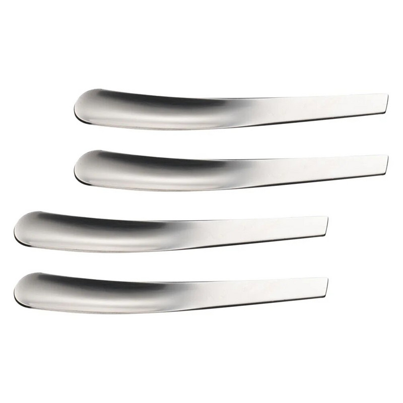 Rozsdamentes acél tojásos kanál: 4db keményre főtt tojásos kanál teljes főtt tojás szerszám hosszú nyelű jeges teás kanál kávéskanál