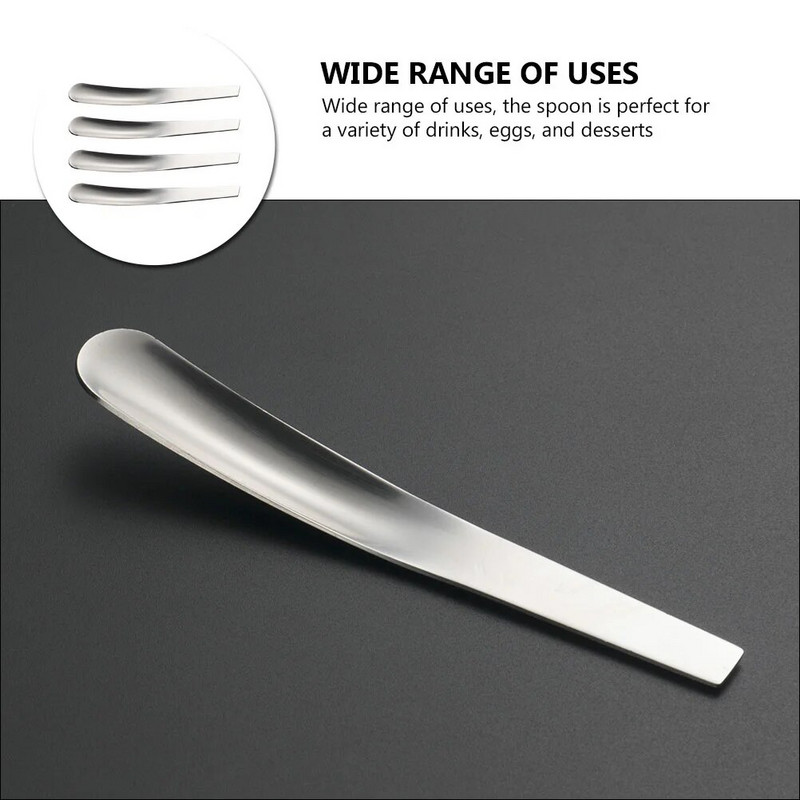 Rozsdamentes acél tojásos kanál: 4db keményre főtt tojásos kanál teljes főtt tojás szerszám hosszú nyelű jeges teás kanál kávéskanál
