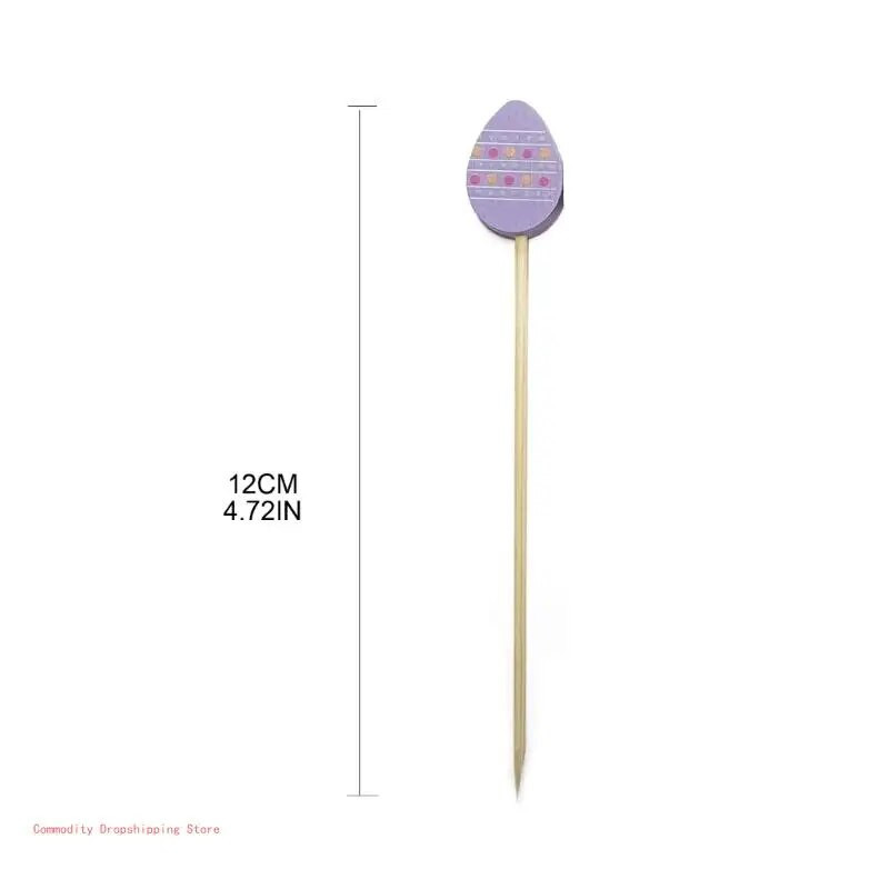 100 vnt./pakuotė vaisių lazdelės internete Įžymybių Velykų zuikis ir kiaušinių šventė String Finger Šakutė Vaisių styga bambuko šakutė