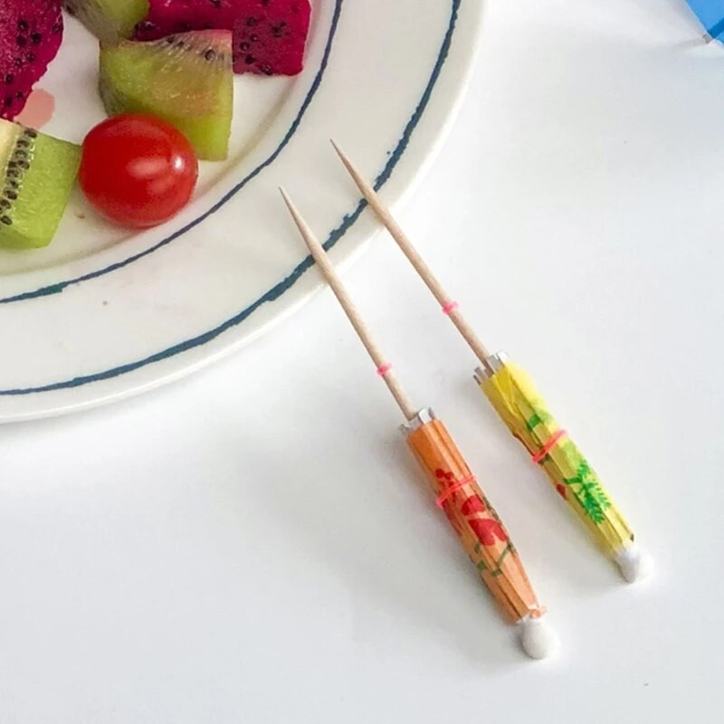 50 vnt kokteilių dekoratyvinis pagaliukas rankų darbo skėtinis tortas ledų bambuko lazdelė