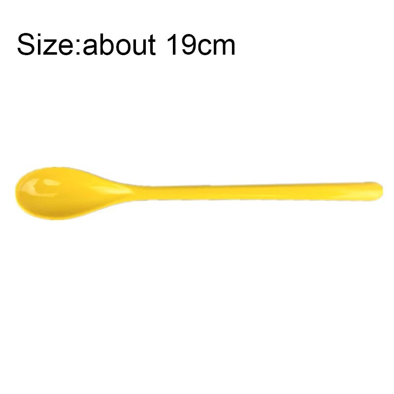 Plastikinis ilgų kotų arbatos maišymo šaukštas kavos maišymo šaukštas vaikams vaikams šaukštas desertinis pyragas arbatinis šaukštelis maišymo lazdelės virtuvės stalo reikmenys