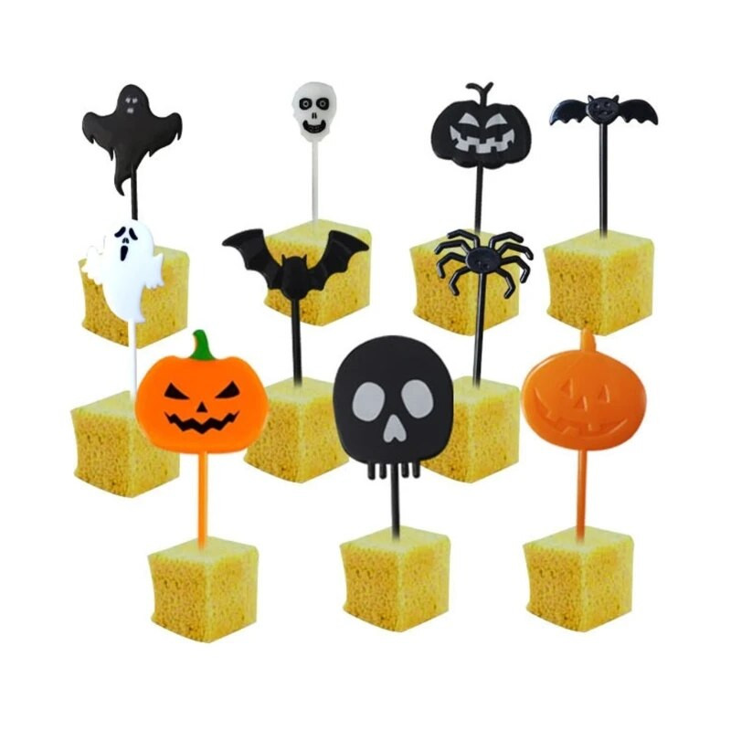 8/10 vnt Helovino keksų pyragaičių pyragaičiai tortų krapštukai dantų krapštukai maisto užkandis kūdikių dušas vaiduoklis raganos gimtadienio vakarėlis Helovino dekoras