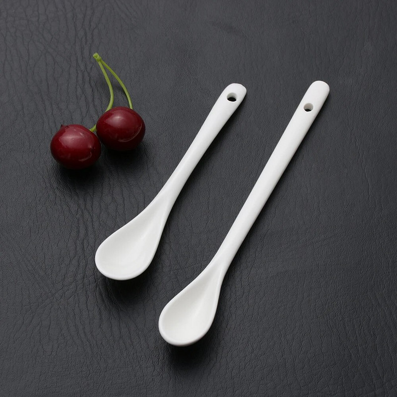 Ilga rankena Imitacija Keramika Arbatos šaukštelis Porcelianinis Kava Cukrus Desertinis Šaukštai Vaikams Sriubos Kaušelis Virtuvės Stalo reikmenys Stalo reikmenys