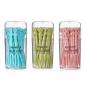 2024 m. Naujos 50 vnt. mini desertinės šakutės mielos formos vaisių šakutės mielos užkandžių šakutės maisto šakutės vaisių dantų krapštukas 3 spalvų vakarėlio reikmenims