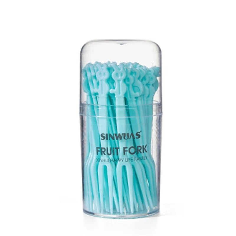 2024 m. Naujos 50 vnt. mini desertinės šakutės mielos formos vaisių šakutės mielos užkandžių šakutės maisto šakutės vaisių dantų krapštukas 3 spalvų vakarėlio reikmenims