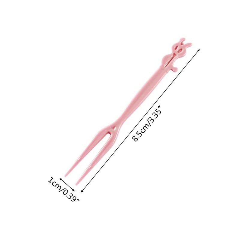 2024 m. Naujos 50 vnt. mini desertinės šakutės mielos formos vaisių šakutės mielos užkandžių šakutės maisto šakutės vaisių dantų krapštukas 3 spalvų vakarėlio reikmenims