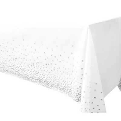 Ühekordne laudlina peo pulmade sisustamiseks Palju õnne sünnipäevaks Kaunistus Fashion Kuldne Plastikust laudlina Valge Must 137*274cm