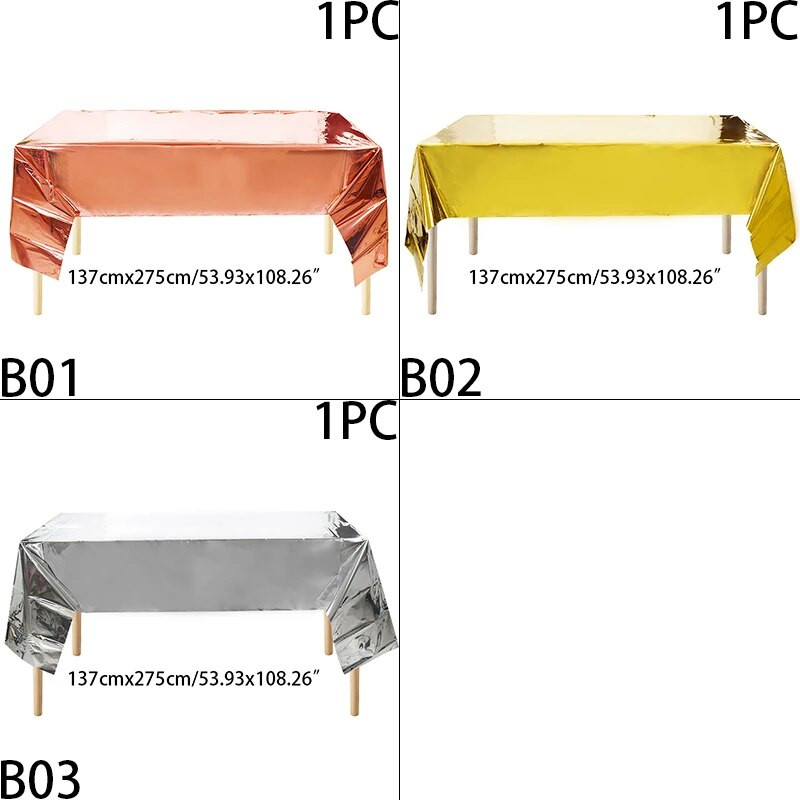 1 τμχ Bronzing Golden Glitter Party Glitter Τραπεζομάντιλο Γενεθλίων Ορθογώνιο Τραπεζομάντηλο Γάμου Πλαστικά Αδιάβροχο Τραπέζι