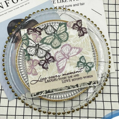 Ühekordsed värvilised trükitud salvrätikud Butterfly Design Hotel Cafe Party Pulmaruudukujuline paberist salvrätik Platjamatid Toidu salvrätik