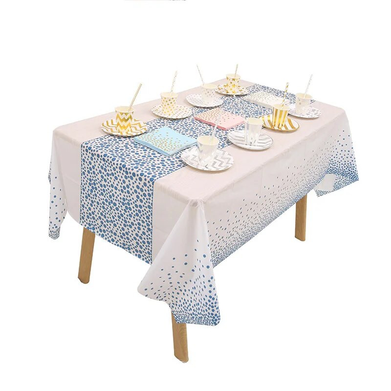 Față de masă de unică folosință 137x274cm Față de masă aurita cu puncte de aur roz