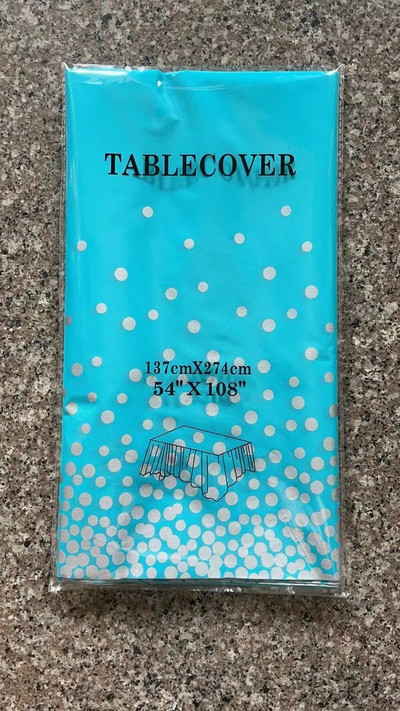 Peotäpiga ühekordselt kasutatav ristkülikukujuline plastikust laudlina riidest pulm peo-roosilaua veekindla laua kuldse sünnipäevakatte kaunistuseks