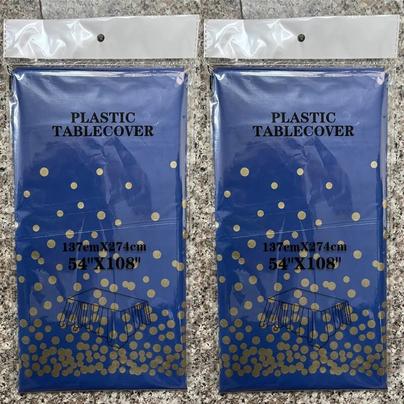 Peotäpiga ühekordselt kasutatav ristkülikukujuline plastikust laudlina riidest pulm peo-roosilaua veekindla laua kuldse sünnipäevakatte kaunistuseks