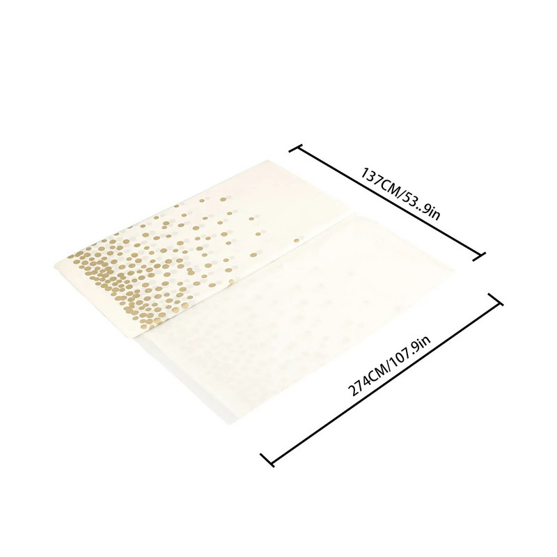 Jednokratni stolnjak Stol za zabave Zlatni set staza za stol PEVA Vodootporni pokrivač za svadbeni banket od ružičastog zlata 54x108 inča