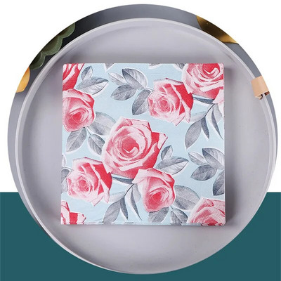 20 tk/pakk Armastaja süda roos, trükitud paberist ühekordsed lauanõud, salvrätiku salvrätikud, meisterdamine, pulmapeo kaunistus