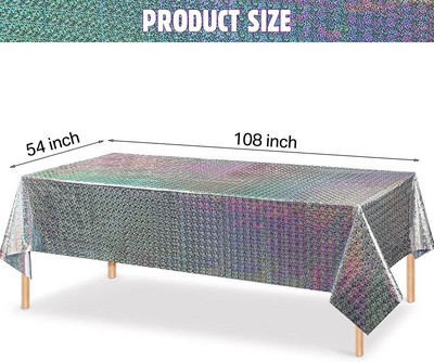 Față de masă pentru petrecere cu tema curcubeu cu laser, 1 buc, film de aluminiu, decorație pentru petrecerea de nuntă, de unică folosință, consumabile